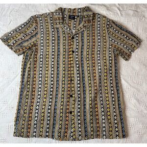 Pacsun Men's Western Short Sleeve Button Up Shirt Abstract Pattern Small